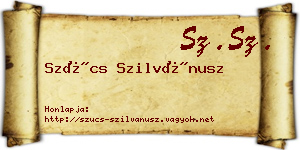 Szűcs Szilvánusz névjegykártya